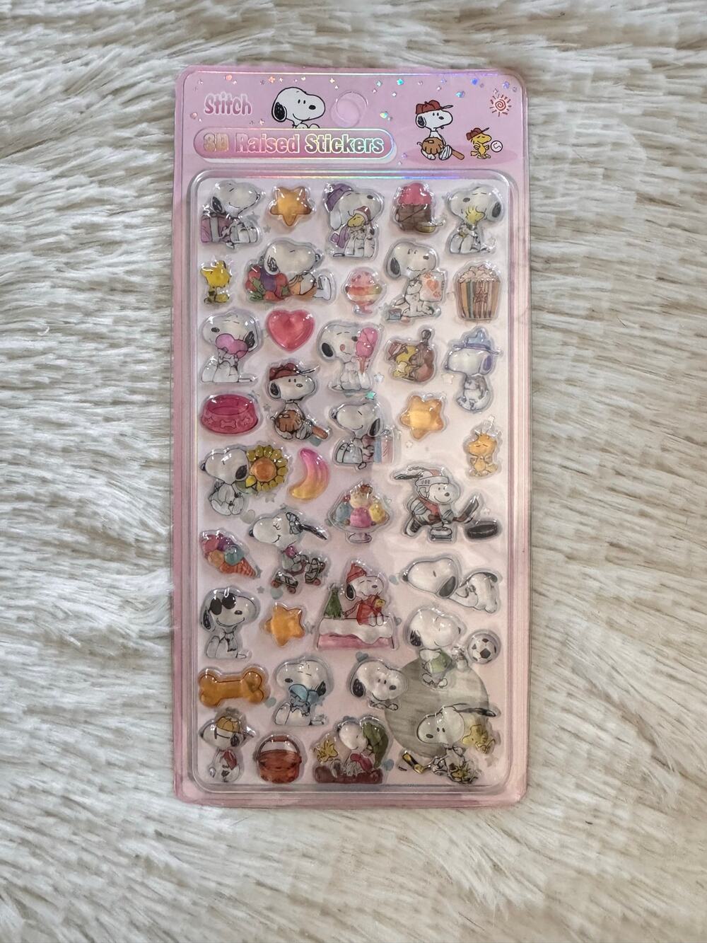 Snoopy and friends 3D raised stickers  in various poses and outfits